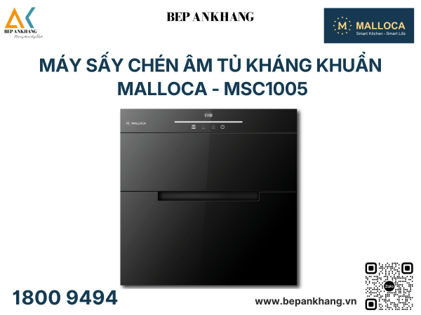 Máy sấy chén âm tủ Malloca kháng khuẩn bằng tia UV - MSC1005